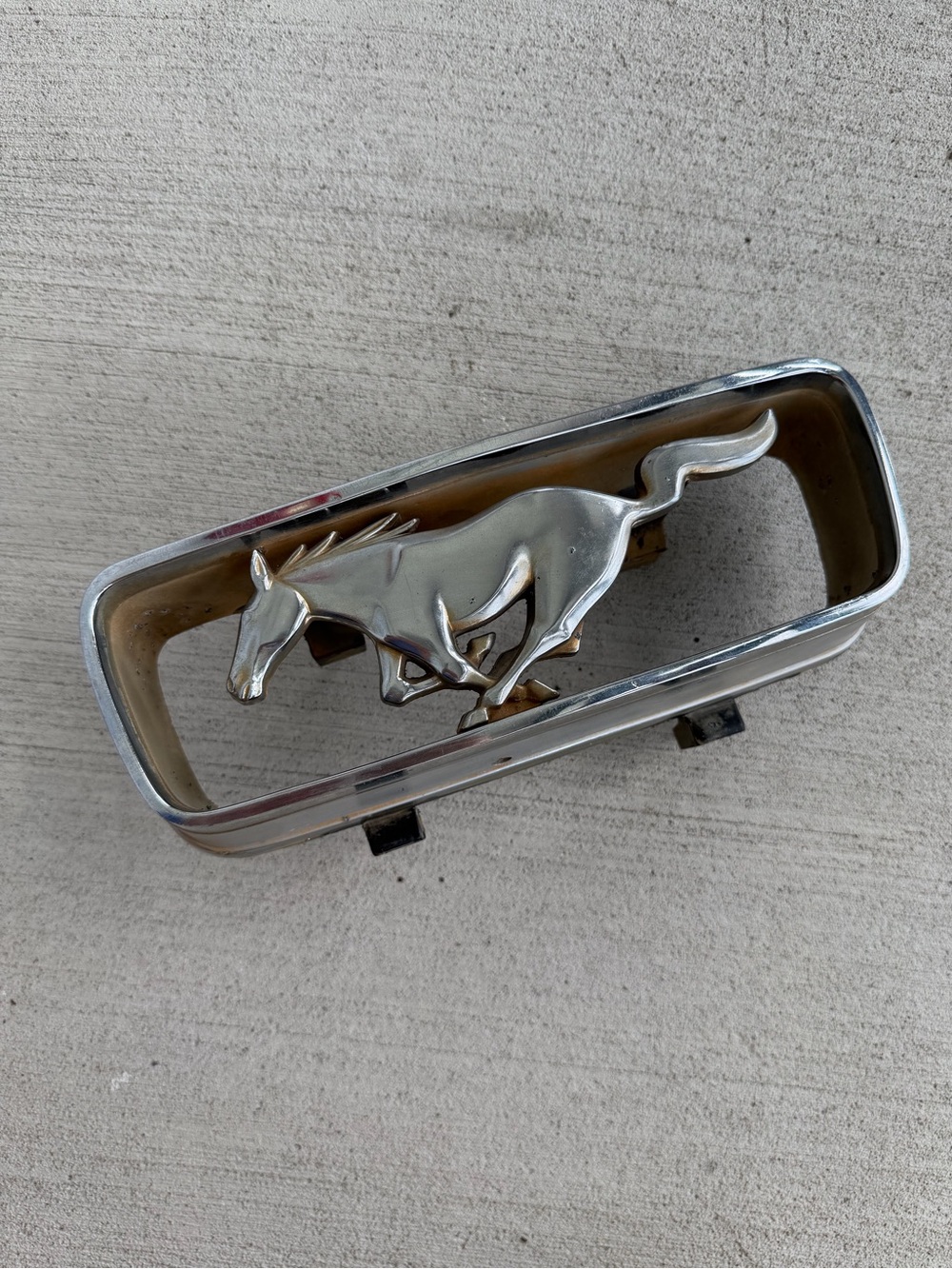 OEM Ford Mustang Front Grille Running Horse Emblem C6ZB-8A224-A 1966-1968 Chrome